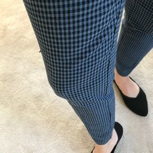 Loft check slim leg pants